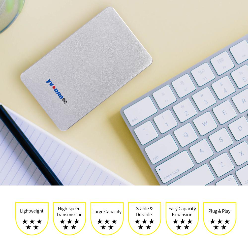 Ổ cứng di động bên ngoài Yvonne 2.5 "USB 3.0 HDD Tương thích cho PC Mac Máy tính để bàn Máy tính xách tay