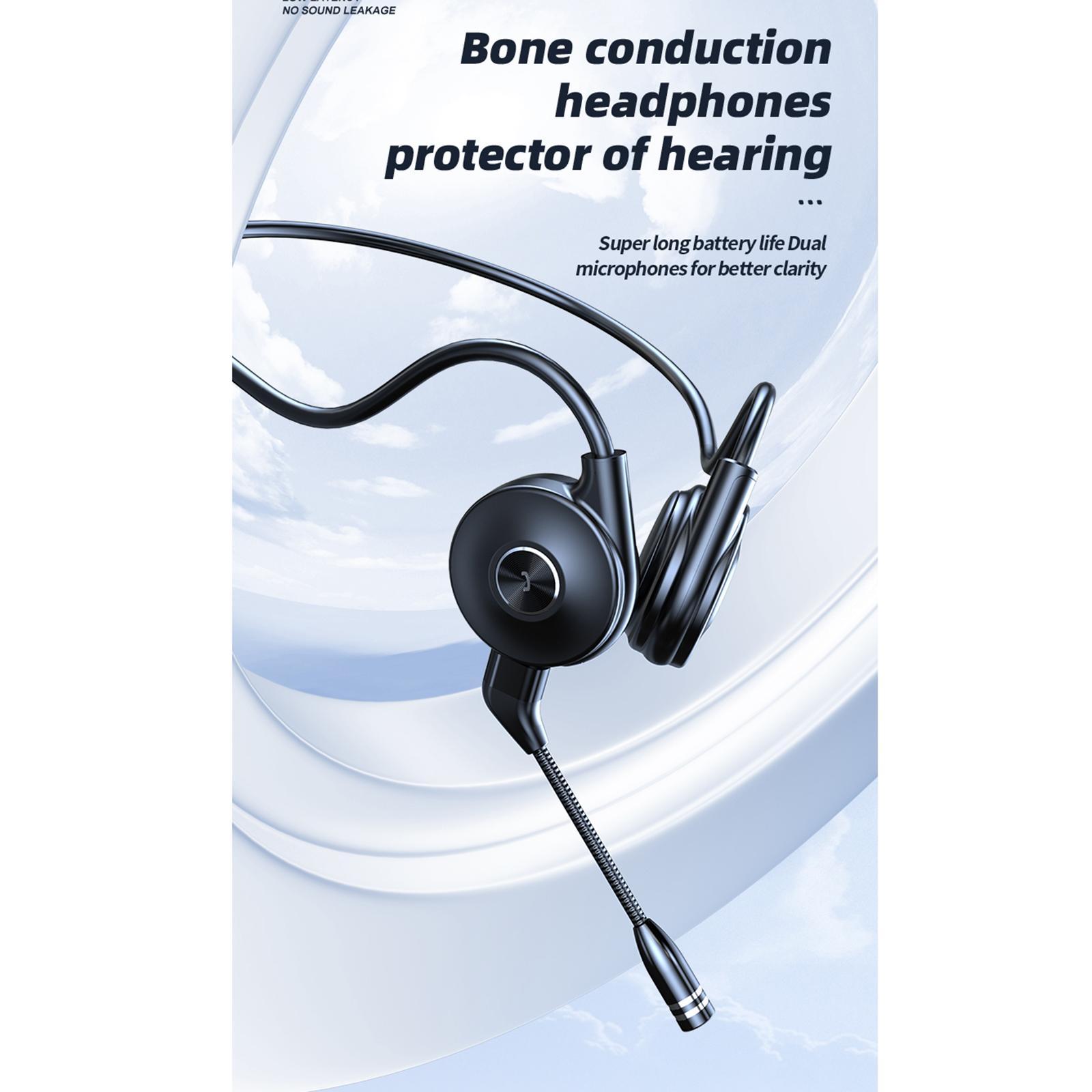 2Pcs Open-Ear Bone Conduction Headphones Waterproof Running Driving Music