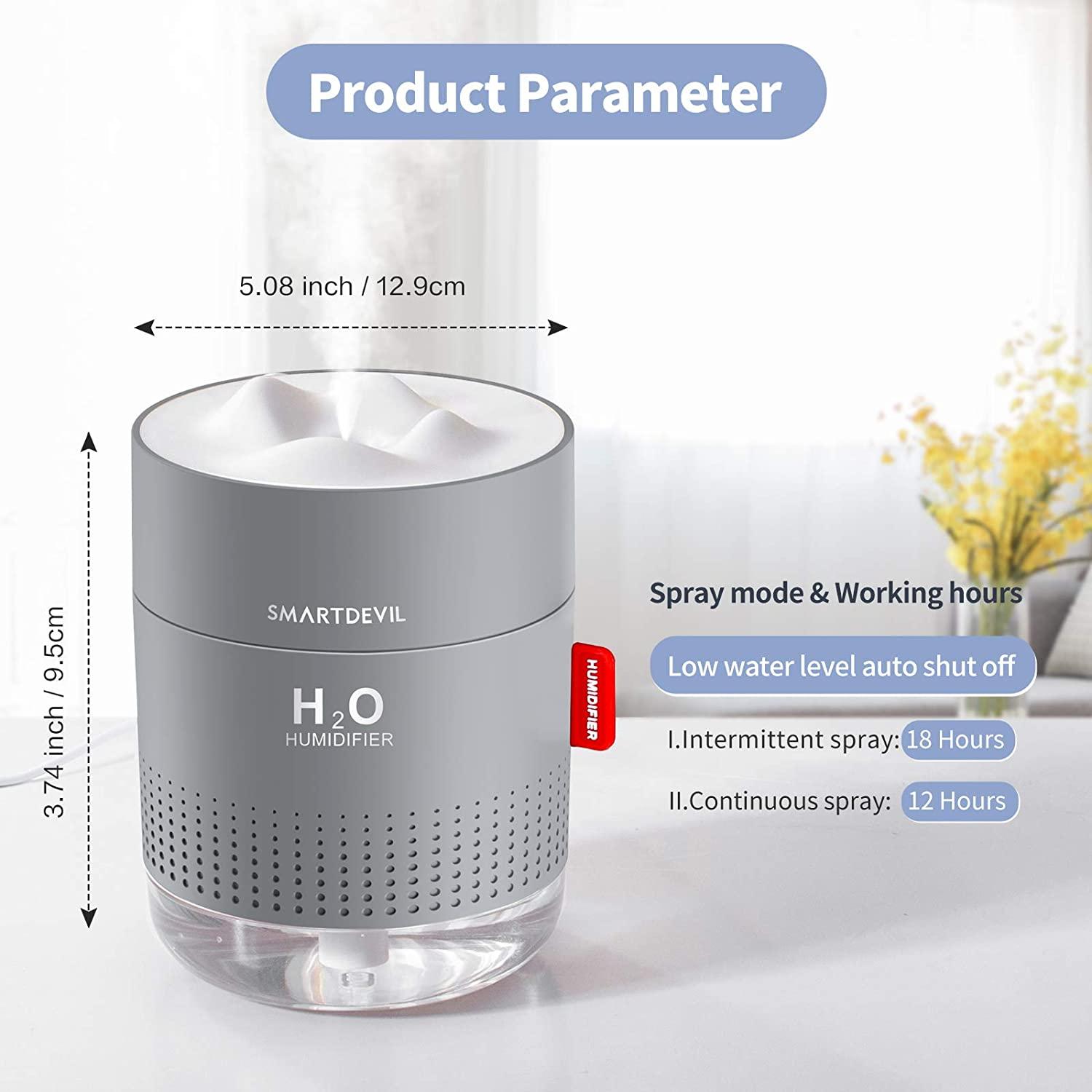 Phong Cách Mới Cá Nhân Để Bàn Thoáng Mát Sương Phun Sương Tạo Ẩm Không Khí 500Ml Sử Dụng Nguồn Điện USB Mini Di Động Thoáng Mát Sương Phun Sương Tạo Ẩm Không Khí Với Ban Đêm ánh Sáng