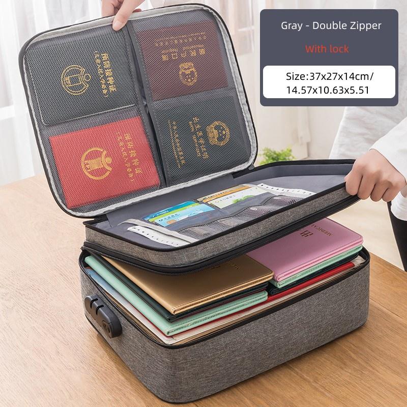 [KoSuyTu] Cặp Đựng Hồ Sơ, Tài Liệu, Giấy Tờ Quan Trọng... Có Khóa Bảo Vệ, Nhiều Ngăn, Chống Nước - Lưu Trữ An Toàn Tiện Lợi, Hữu Ích Khi Đi Công Tác, Du Lịch