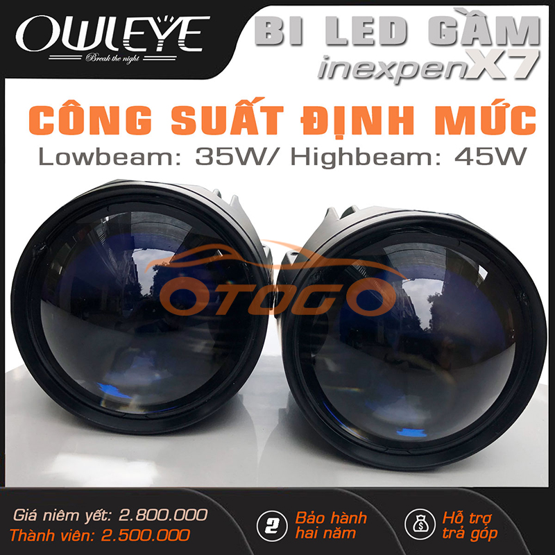 Bi Led Gầm Owleye INEXPEN X7, Nhiệt Màu 4800K