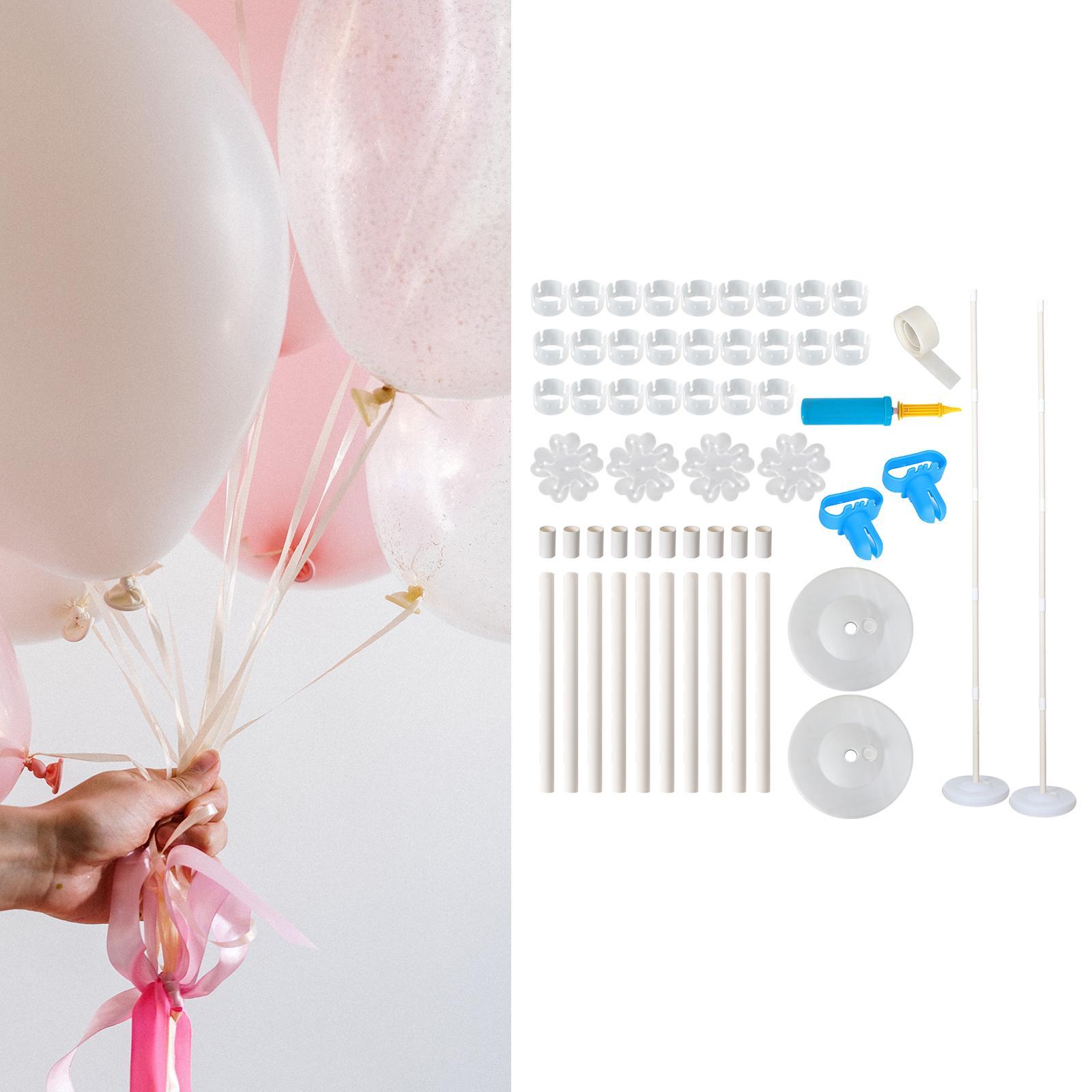 2 Set Balloon Column Kit Base Stand 25 Balloon Rings Balloon Tower Decoration DIY Display Kit for Wedding Christmas Party Birthday Frame Kit