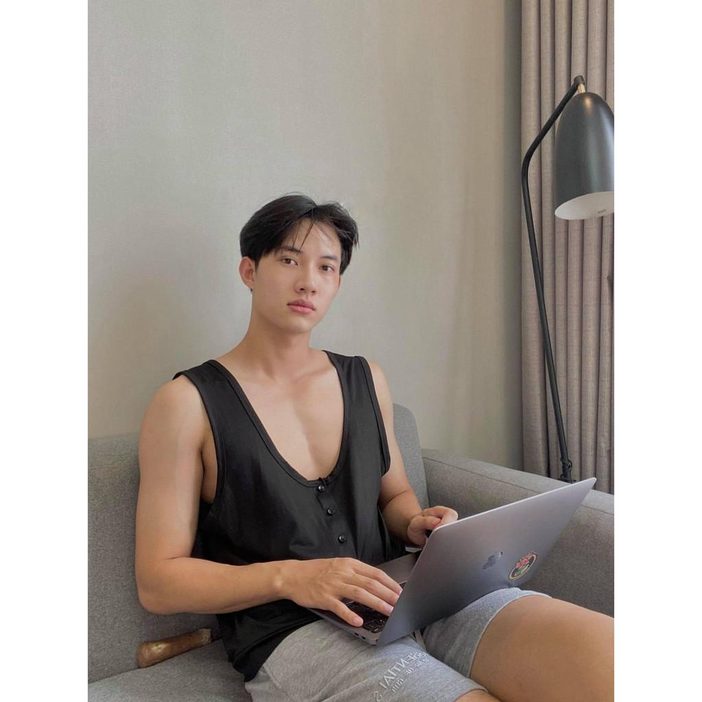Áo BUTTON NECK TANKTOP VANBYVN