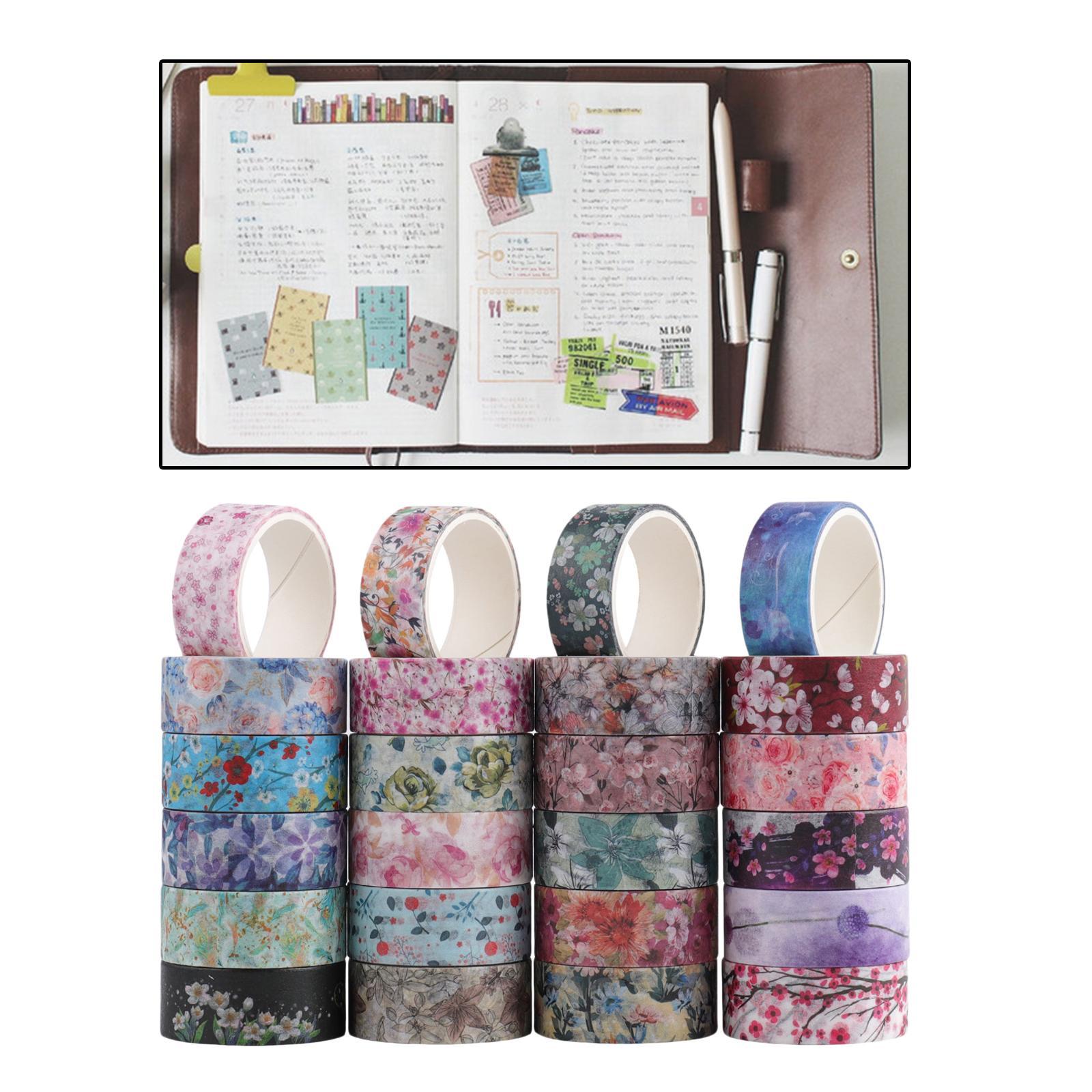 24 Rolls 2 Meters Washi Tape Kit Masking Sticker Adhesive for DIY Card Arts