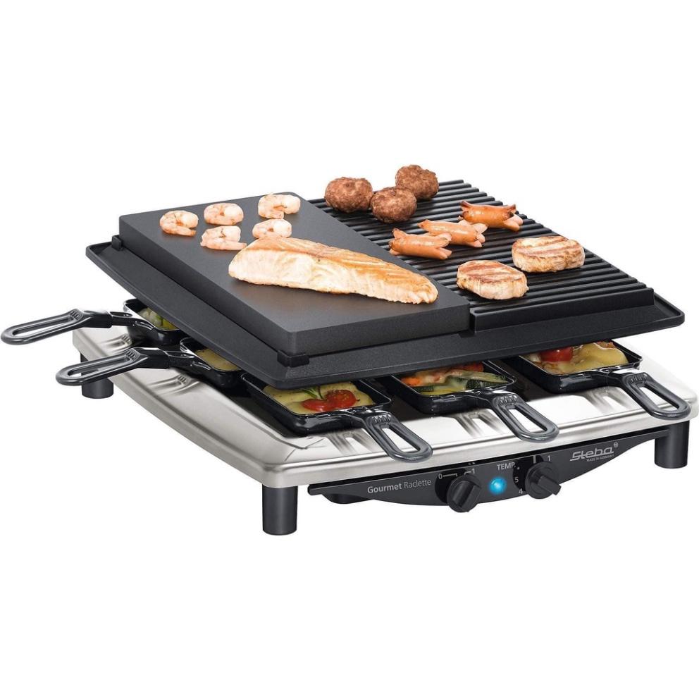 Máy Nướng Thịt BBQ STEBA RC 4 Plus Deluxe Chrom, Bếp Nướng Không Khói Tại Nhà, Made In Germany, BH 12 Tháng