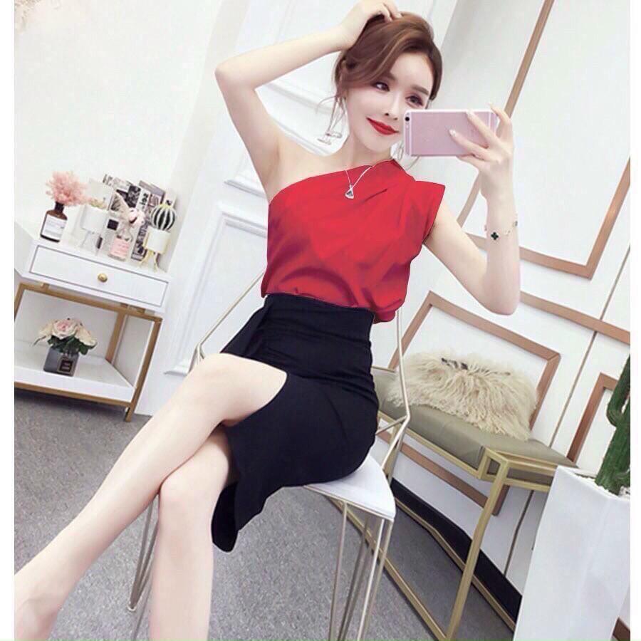 Sét áo lệch vai kèm chân váy xinh lung linh