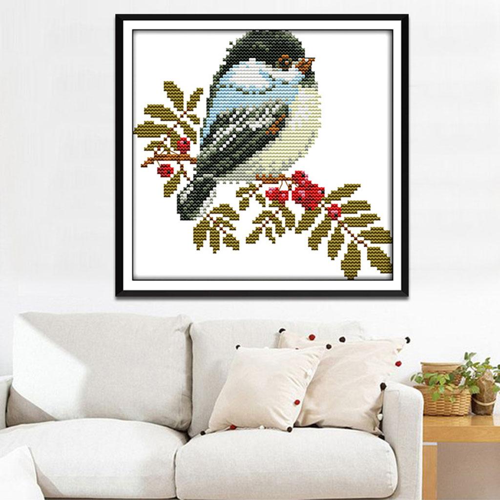 Stamped Embroidery Cross Stitch Kits Beginner Needlecrafts-Little Birds 11CT