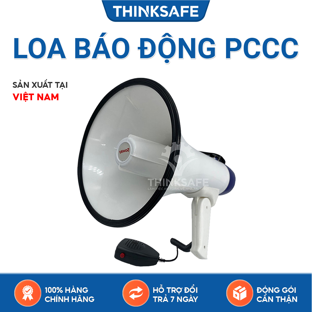 Loa pccc cầm tay Megaphone HTY-16S có còi hú báo động pccc, gọn nhẹ, công suất 30W