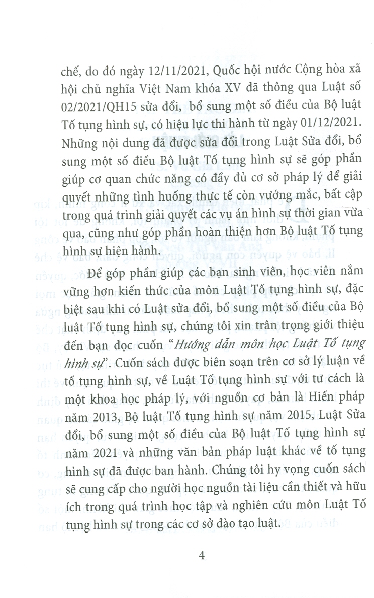 Hướng Dẫn Môn Học Luật Tố Tụng Hình Sự (Sách chuyên khảo)