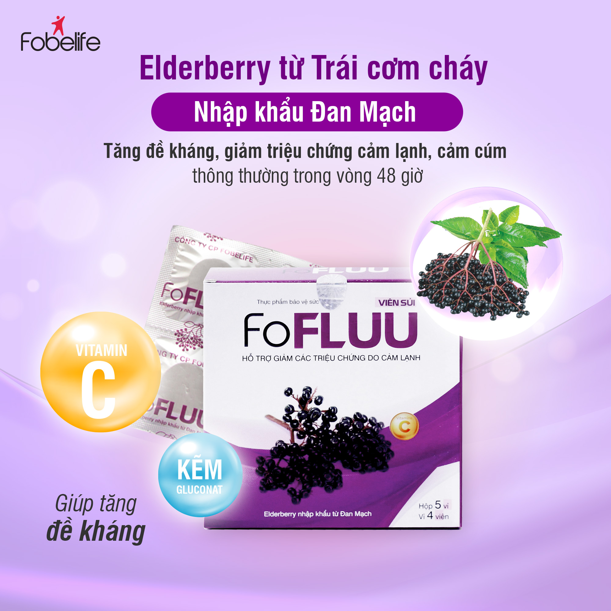 Viên Sủi Fofluu Hỗ Trợ Giảm Các Triệu Chứng Của Cảm Lạnh Ho - Hộp 20 Viên