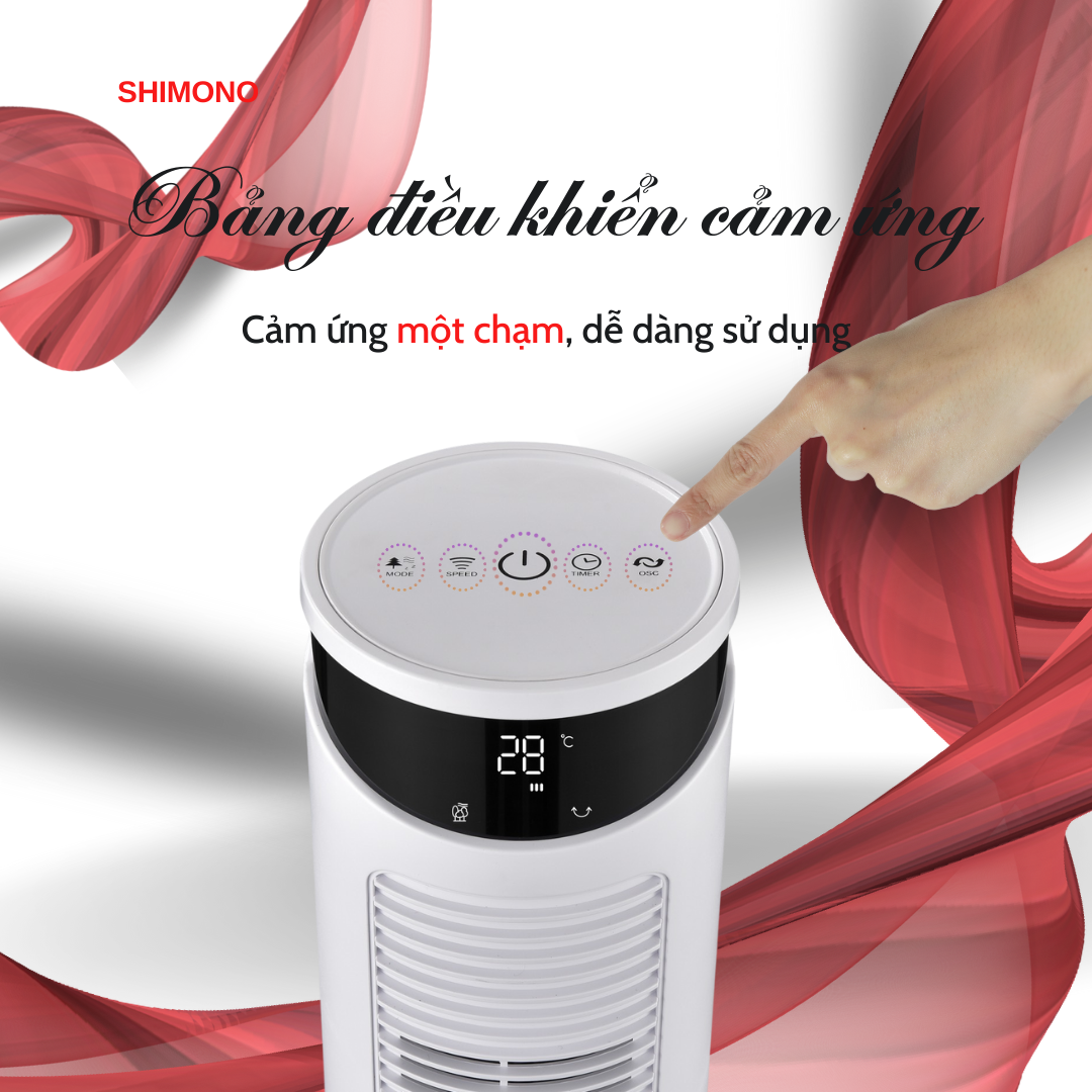 Quạt Tháp SHIMONO SM-TF46LS Cao Cấp Màn Hình LED Hiển Thị Nhiệt Độ BH 12 Tháng - 2 Màu lựa chọn Hàng Chính Hãng