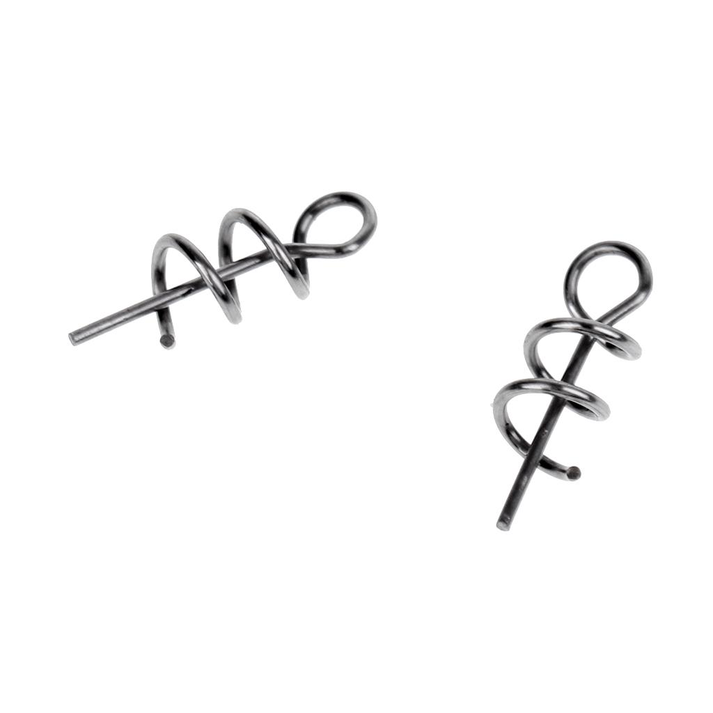 20pc Centering Pin Spring Twist Lock Weedless Fishing Hook Tackle