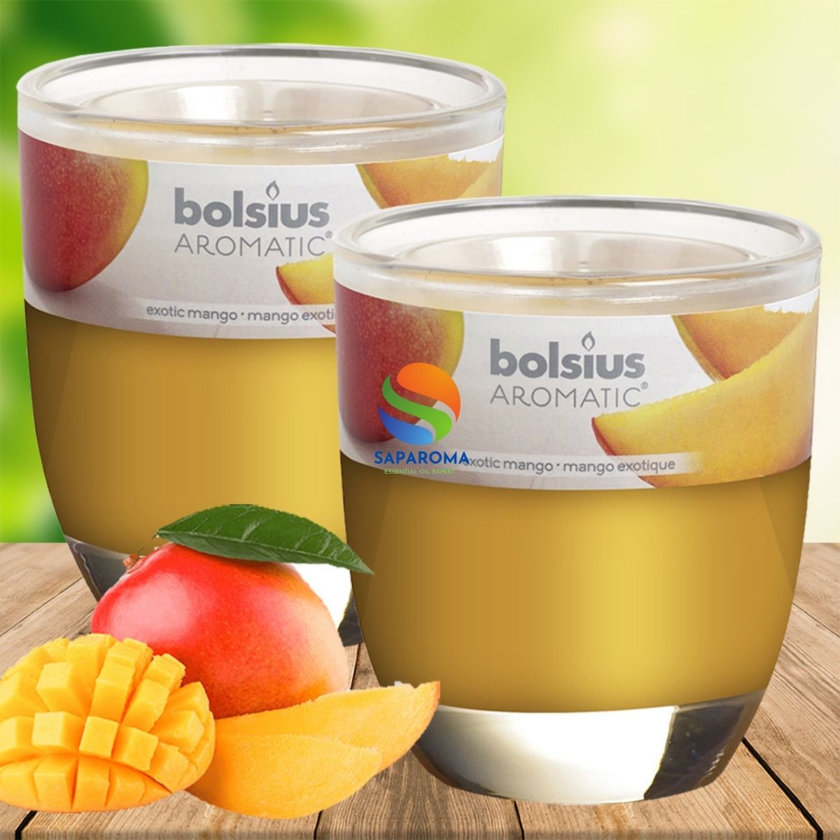 Combo 2 ly nến thơm tinh dầu Bolsius Exotic Mango 105g - hương xoài rừng, nến trang trí, thơm phòng, thư giãn, Hỗ trợ khử mùi