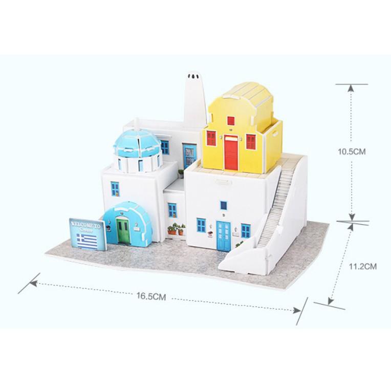 Mô hình giấy 3D - Bộ nhà truyền thống Hy Lạp - Cilivian House- W3168h