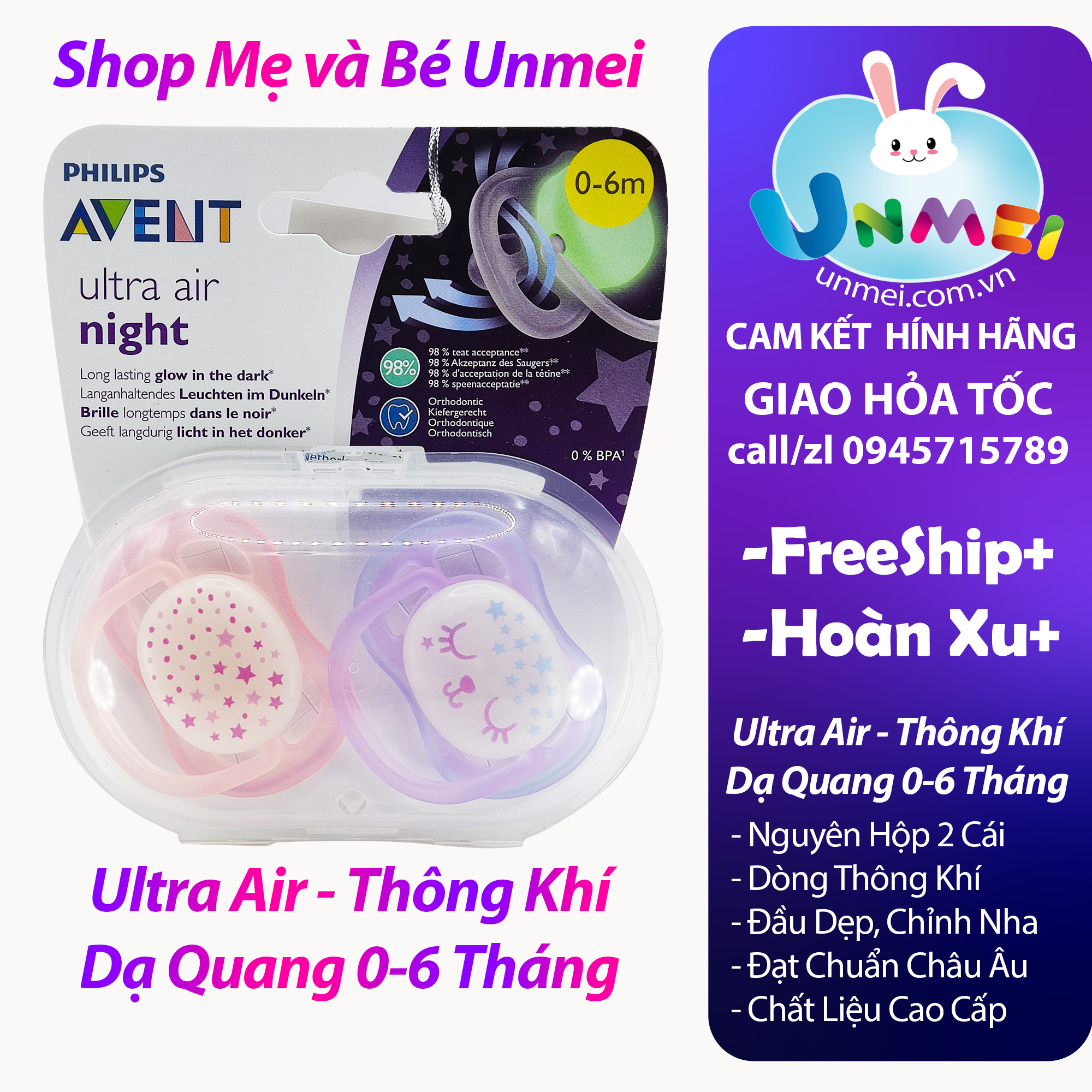 Philips Avent Núm Ty Ngậm Thông Khí Siêu Mềm Dành Cho Bé 0 - 6 Và 6 - 18 Tháng Hộp Đơnhộp Đôi - Hồng, 0 - 6M Dq