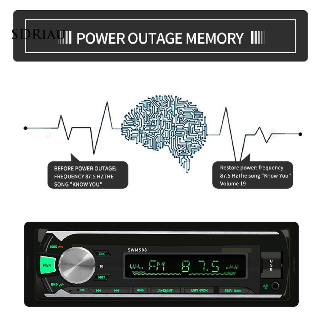 *QCDZ* 508 12V Car Bluetooth U Disk/TF Card/AUX/FM Radio Audio Stereo MP3 Player