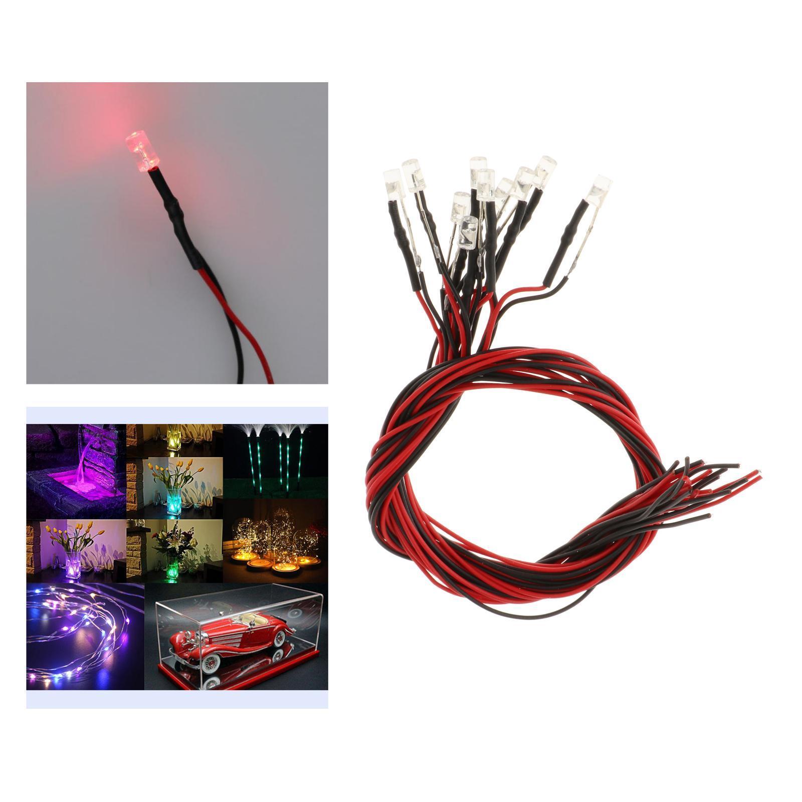 3mm Pre Wired LED DC 3-6V Mini Miro Lights Diodes DIY Model/