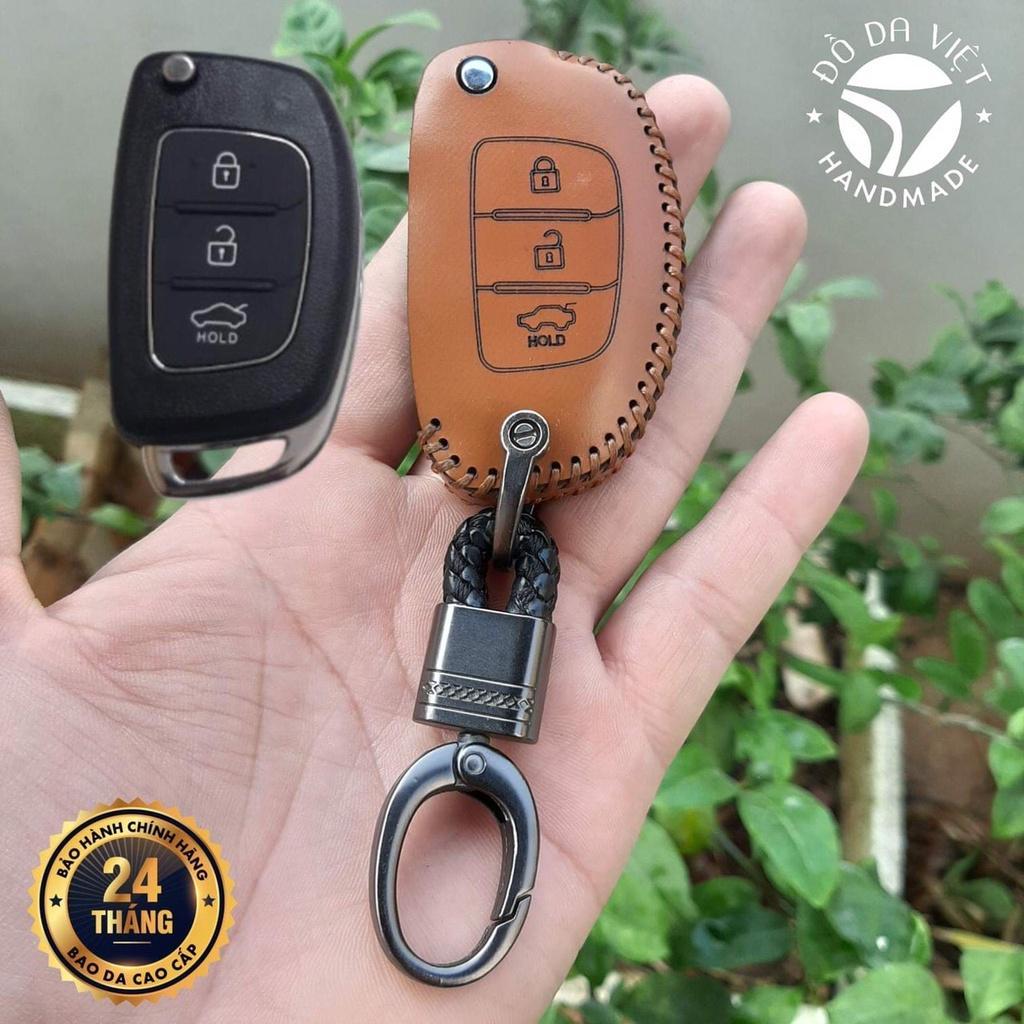 Bao da chìa khoá hyundai grand i10 bản thiếu, accent đời cũ, solati chìa gập bảo hành 2 năm