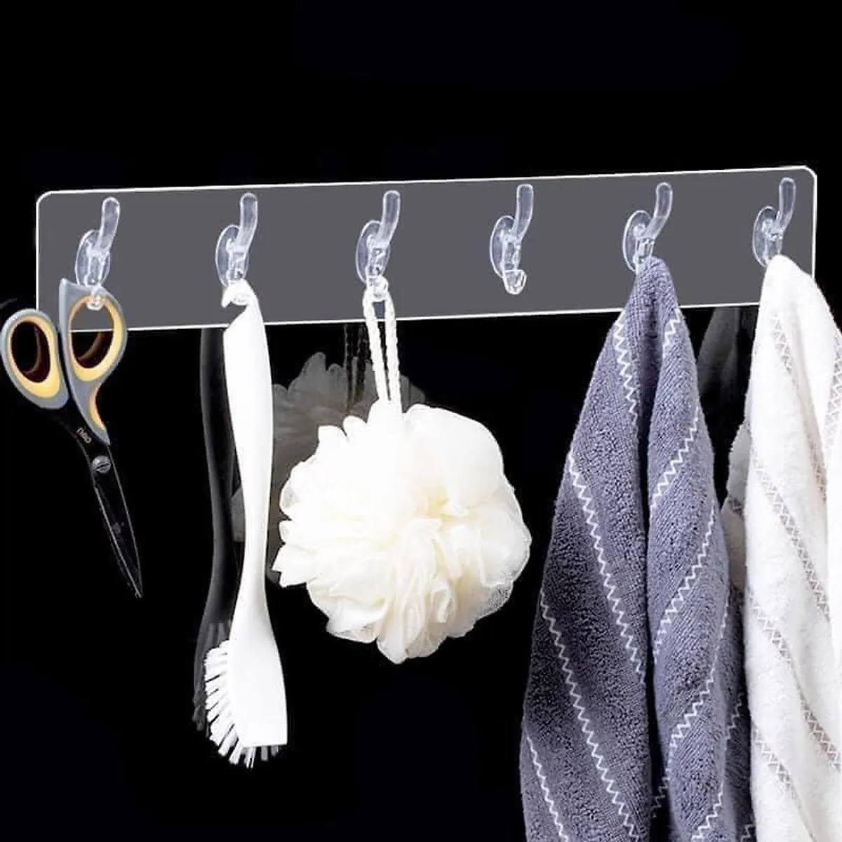 Móc treo quần áo dán tường trong suốt CAO CẤP chịu lực tốt
