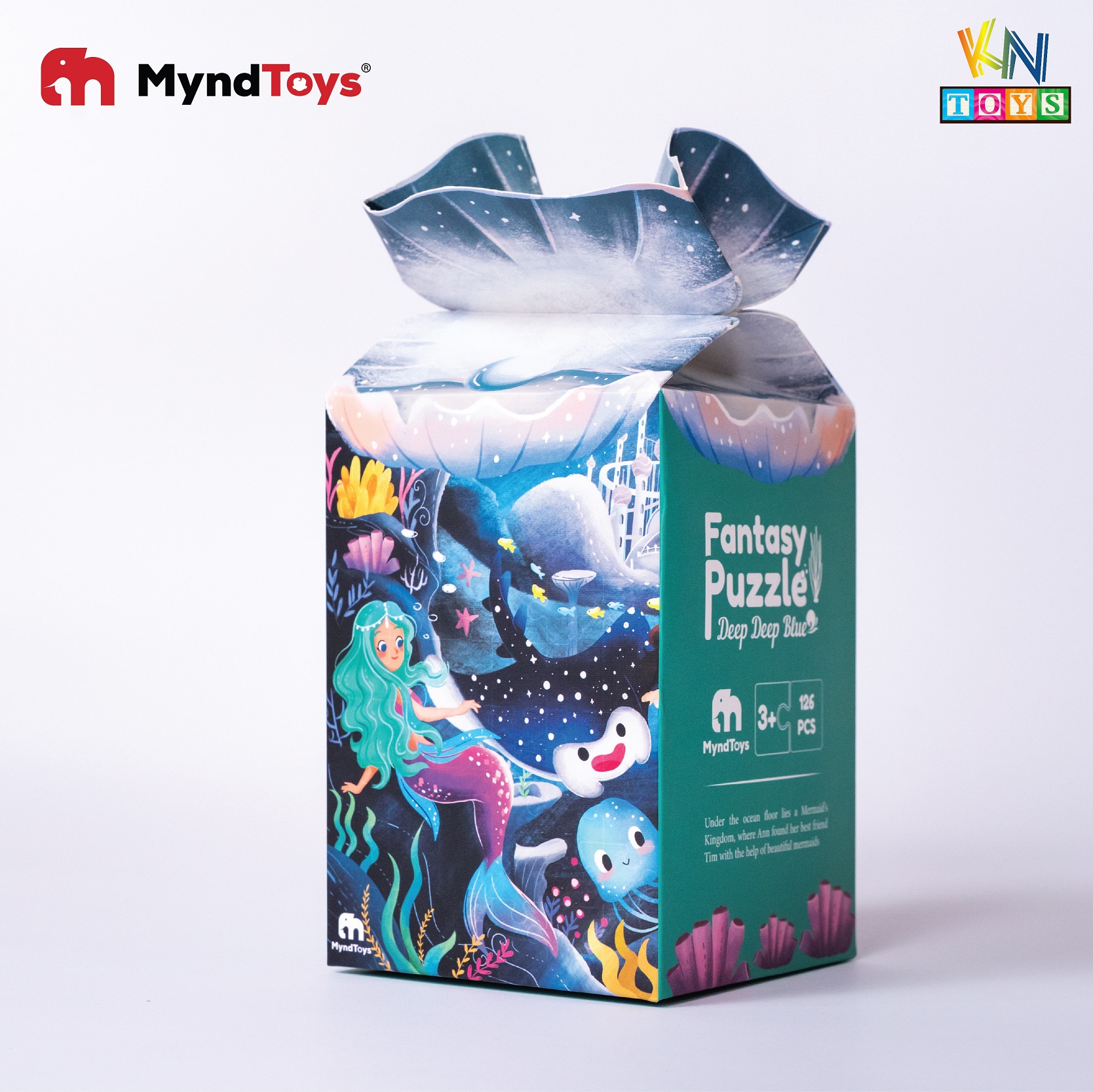 Đồ Chơi Xếp Hình MyndToys - Fantasy Puzzle - Deep Deep Blue (Nàng tiên cá 126 mảnh ghép cho Bé Từ 3 Tuổi)