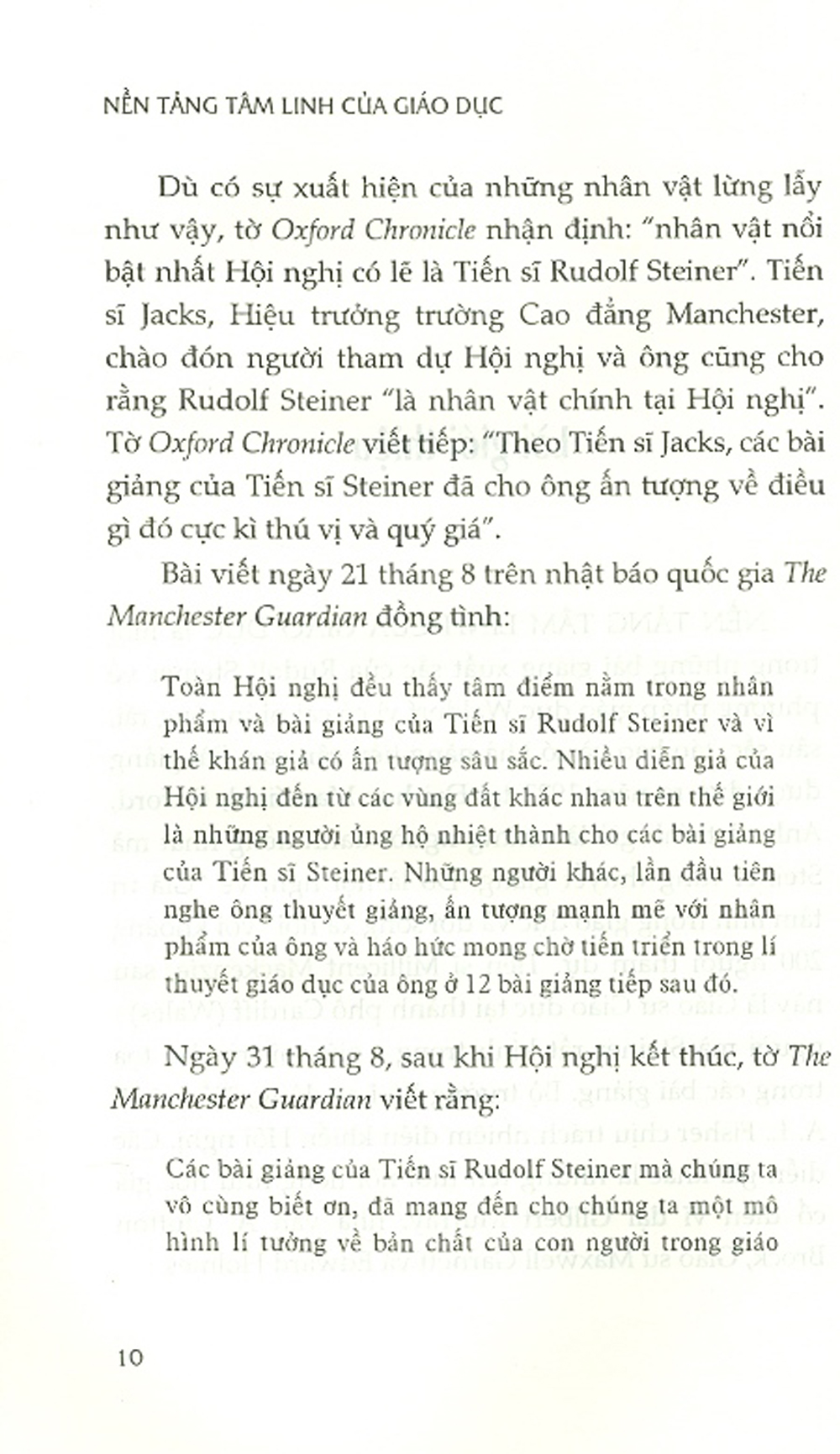 Nền tảng tâm linh của giáo dục