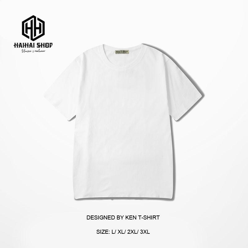 Áo Thun Trơn Phom Rộng, Phong Cách Hàn Quốc Cho Nam và Nữ, Vải TC 75% Cotton Dày Mịn Đẹp