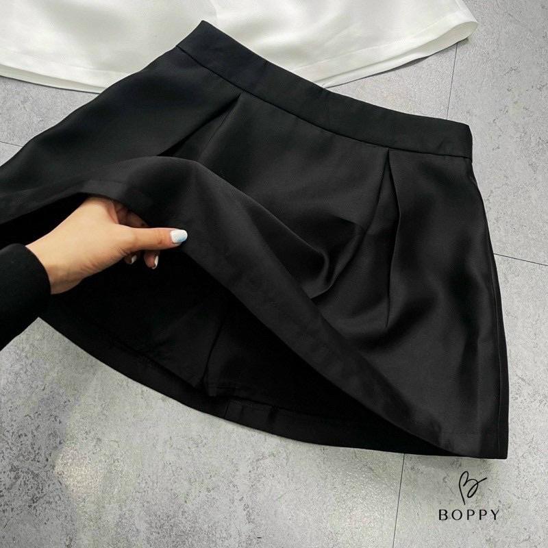 Chân váy tafta đen trắng có quần bên trong