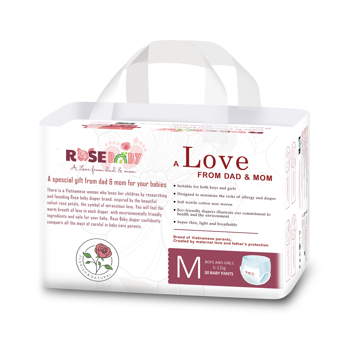 Bỉm tã quần ROSE BABY size M 30 miếng