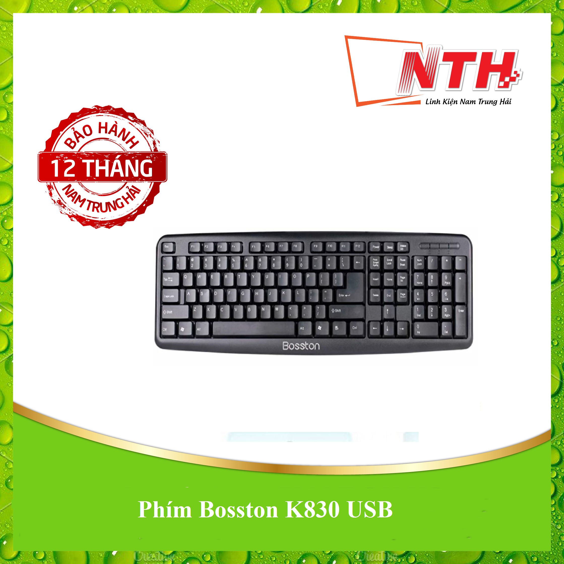 BÀN PHÍM VĂN PHÒNG BOSSTON K830 MẪU MỚI - HÀNG NHẬP KHẨU