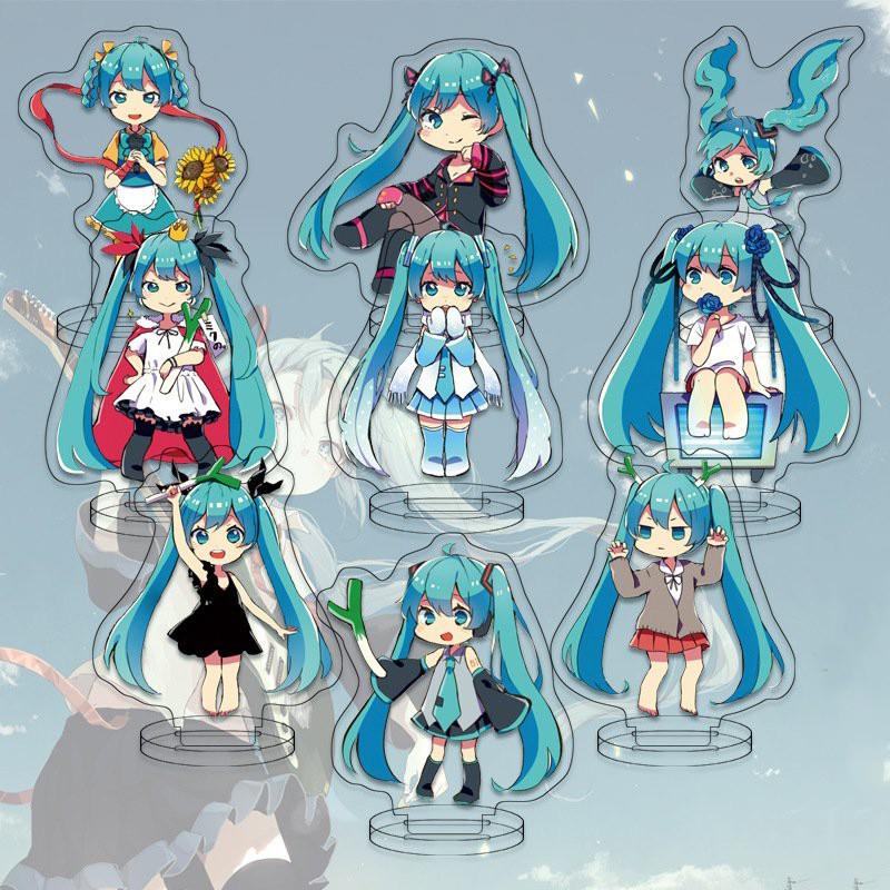 ( 1 cái MINI 20K ) Mô hình standee HATSUNE MIKU Vocaloid mica trong acrylic anime chibi trang trí trưng bày