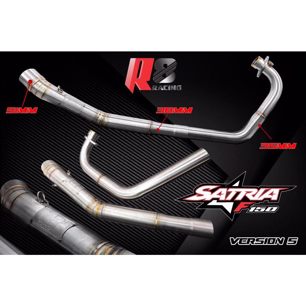 Cổ Pô Tăng R8 Racing 2 Khúc Raider Fi, Satria Fi Bảo Hành Chất Liệu Inox 304 100% Không Bị Sét