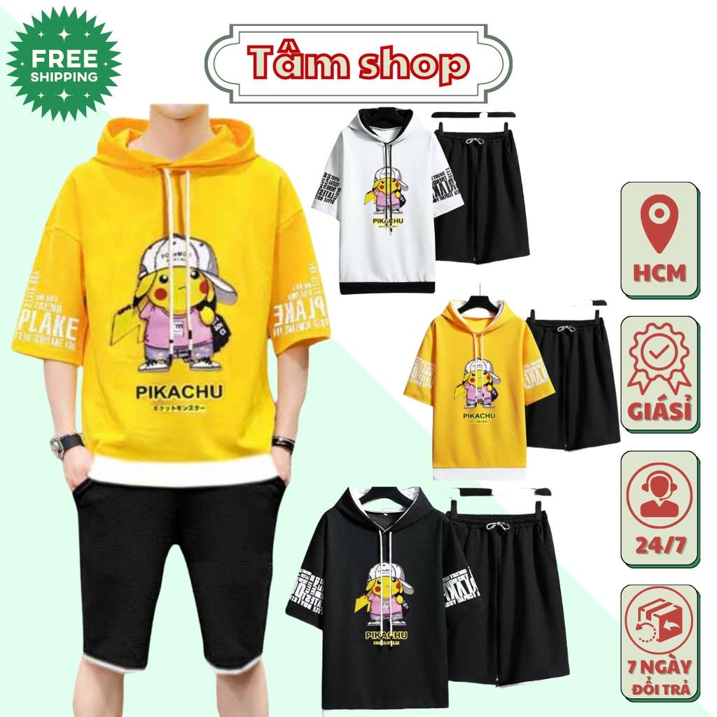 ĐỒ BỘ NAM TÂM SHOP ĐỒ BỘ THỂ THAO IN HÌNH PIKACHU