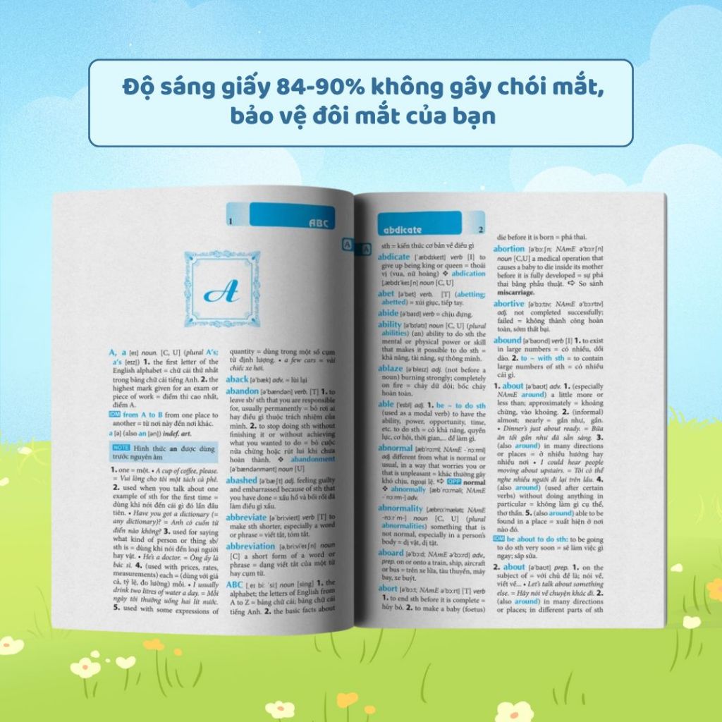 Sách - Từ Điển Anh Anh Việt Phiên Bản Bìa Mềm Màu Xanh - Giải Nghĩa Đầy Đủ Ví Dụ Phong Phú