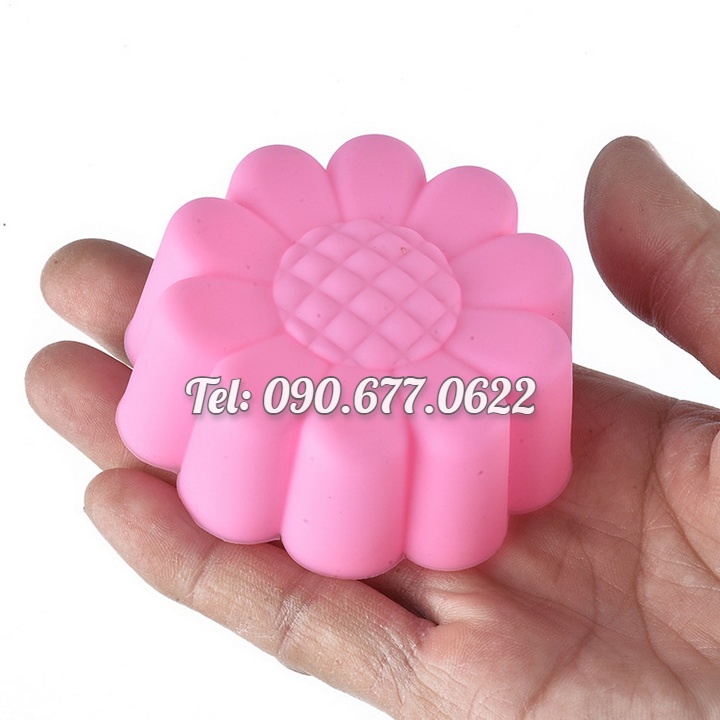 Bộ 10 khuôn silicon làm bánh, rau câu, bánh bông lan, bánh da lợn, bánh Cookie hình hoa cúc 3 lớp – Mã số 1158