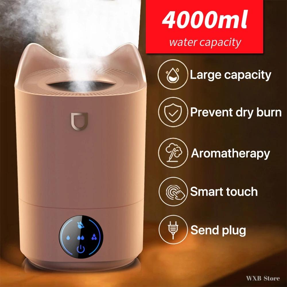EZSOZO 4000ML Nhà Máy Tạo Độ Ẩm Không Khí Kép Vòi Phun Lạnh Sương Mù Hương Thơm Khuếch Tán Màu Đèn LED Sương Mù Nặng Siêu Âm Cảm Ứng Thông Minh máy Phun Sương Tạo Độ Ẩm