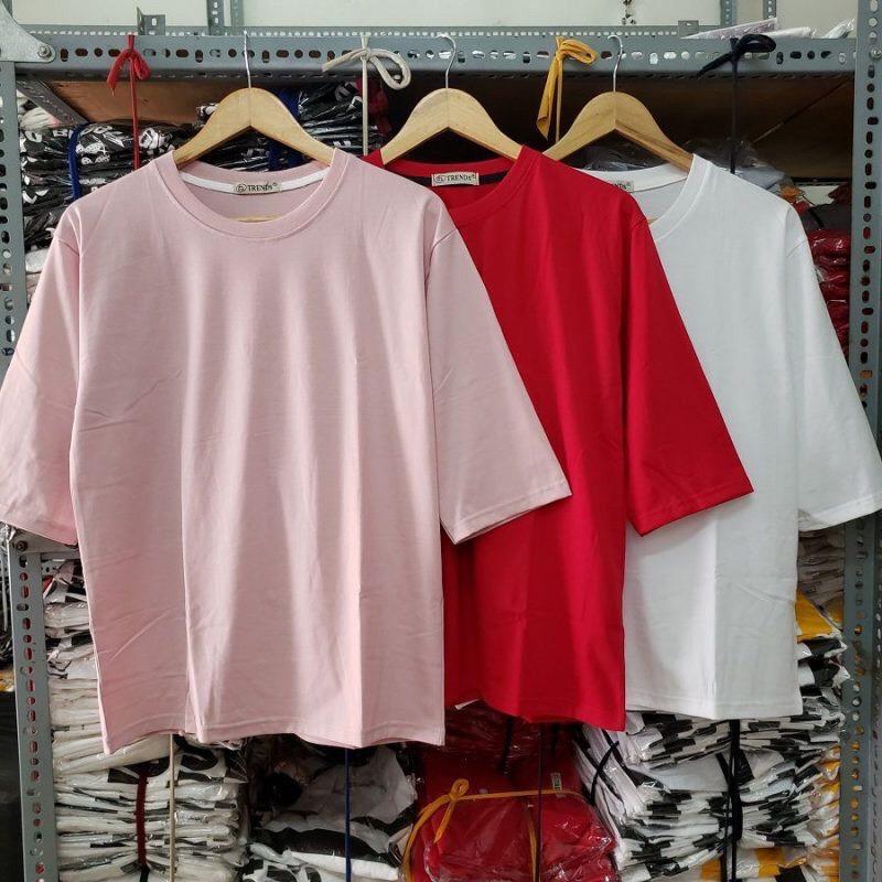 Áo Thun Trơn Nam Nữ Cổ Tròn Vải Cotton Dày Đẹp Mặc Cực Mát