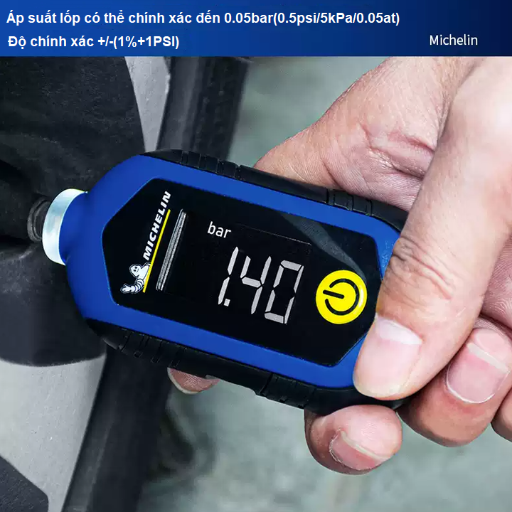 Đồng hồ đo áp suất lốp điện tử Michelin M2209, màn hình LCD 1 inch, đơn vị đo Psi, Kpa, Bar, At - Hàng Chính Hãng