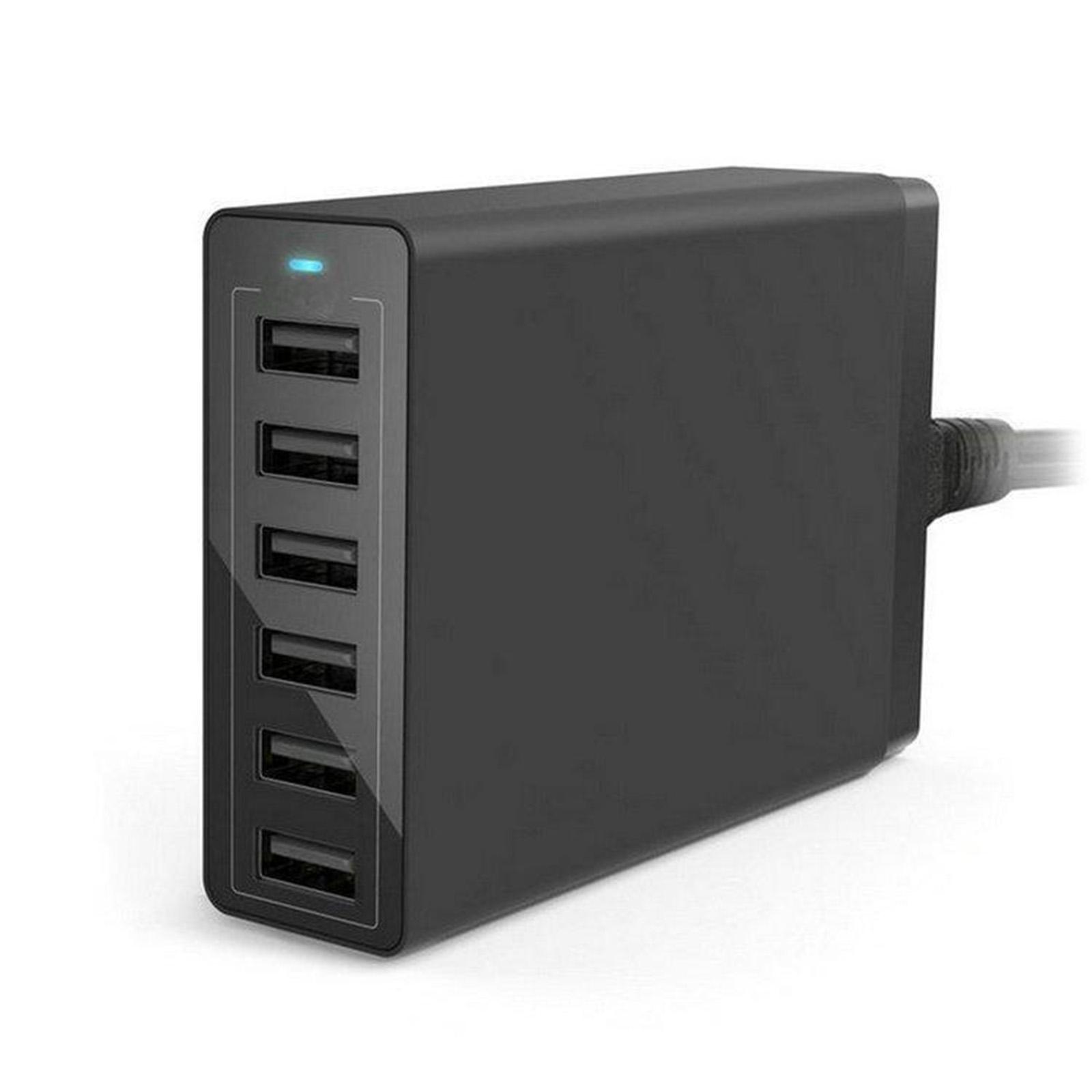 Safe Desktop Travel 6 USB Ports Charger Power Adapter Quick D Station