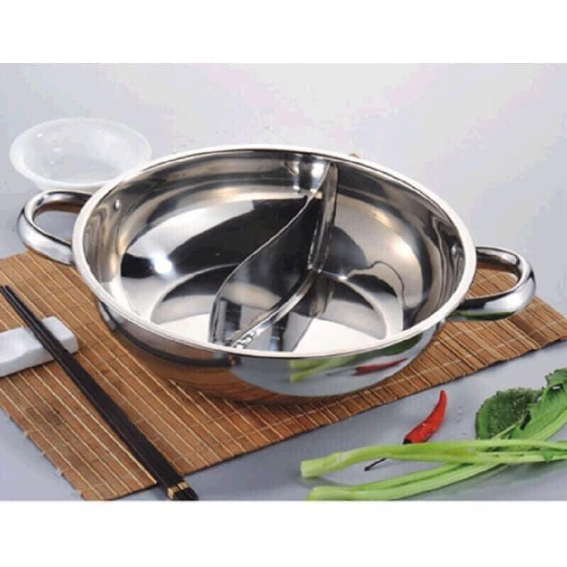 Nồi lẩu 2 ngăn Inox 304 Size 30cm