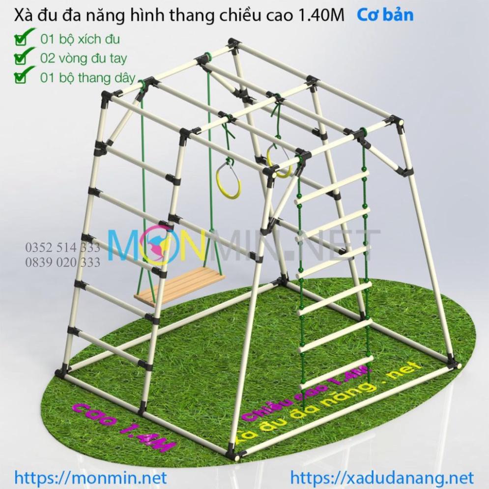 Xà đu đa năng Satech - Khung vận động cho bé - Hình hộp thang cân - Bộ cao 1.4m