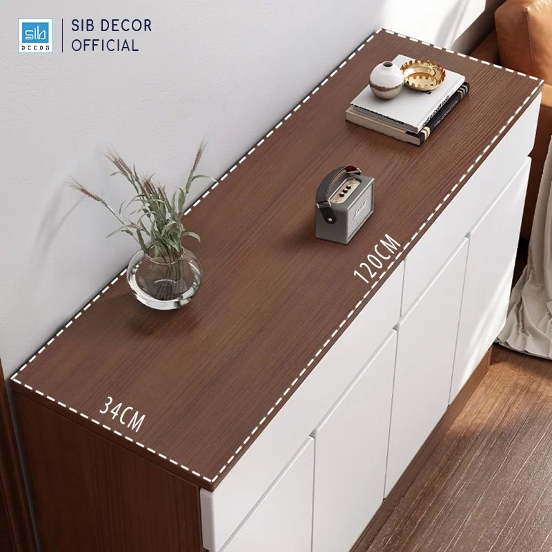 Tủ Giày Đa Năng SIB Decor Tích Hợp 6 Móc Treo Đồ Tiện Lợi, Đặt Tại Lối Vào Phòng Khách