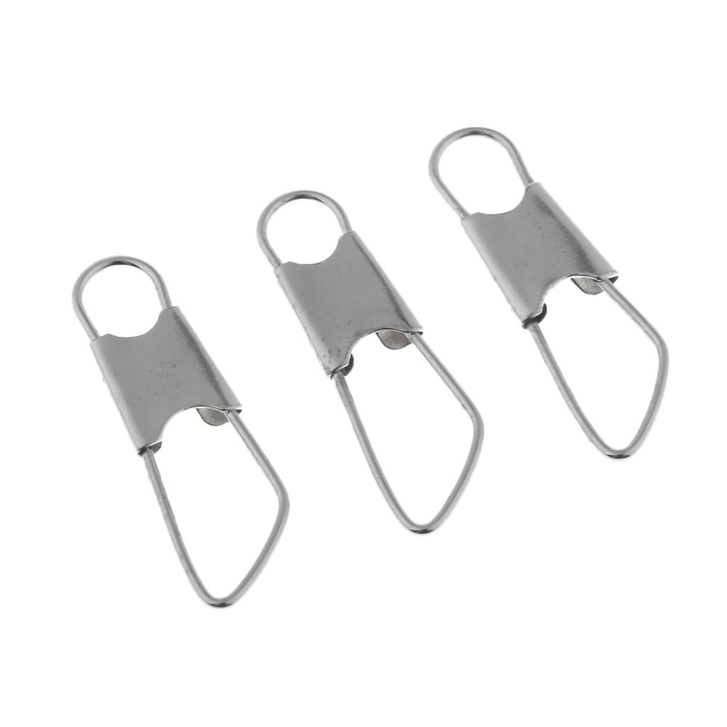 100Pcs Fishing Interlock Snap Safety Snap Fishing Swivels Snap 1.4x0.5cm