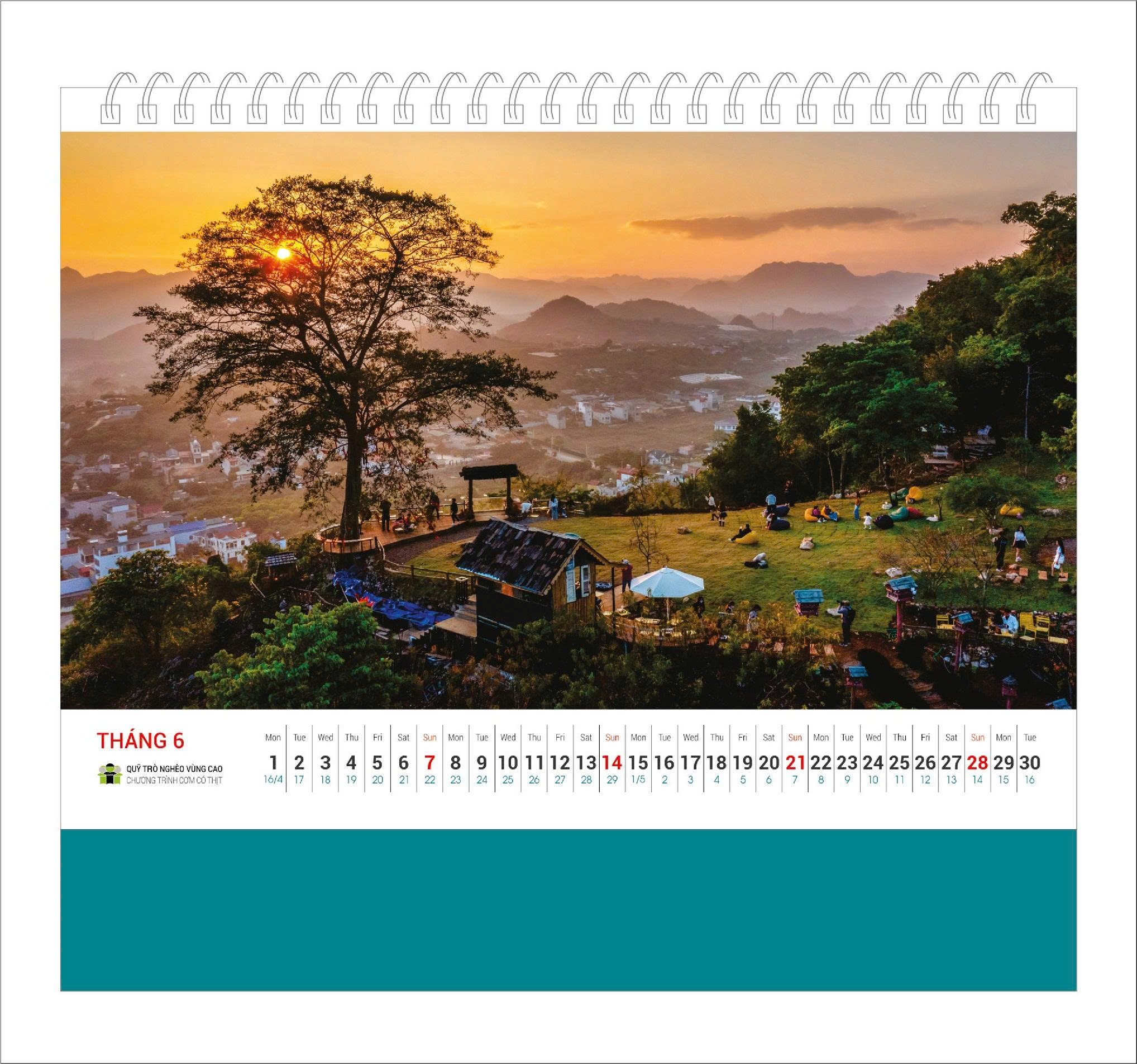 Lịch bàn Phong Cảnh Vùng Cao 2026 - Lịch Cơm Có Thịt