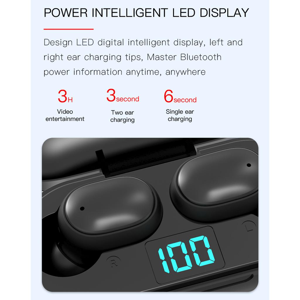 Tai nghe không dây mini H6 Bluetooth 5.0 âm thanh sống động HiFi kèm mic cho IOS Android