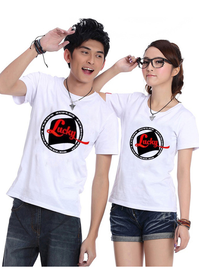 Bộ Áo Thun Đôi Lucky - Màu Trắng