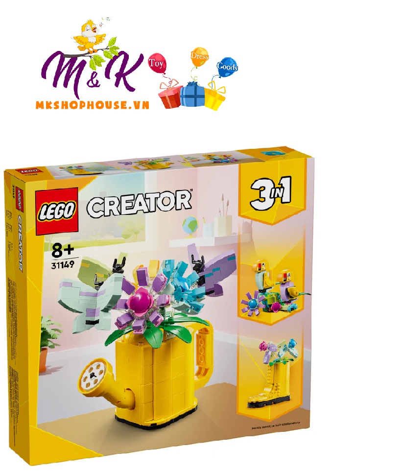 LEGO CREATOR 31149 Đồ chơi lắp ráp Chậu hoa trang trí hình bình tưới cây (420 chi tiết)