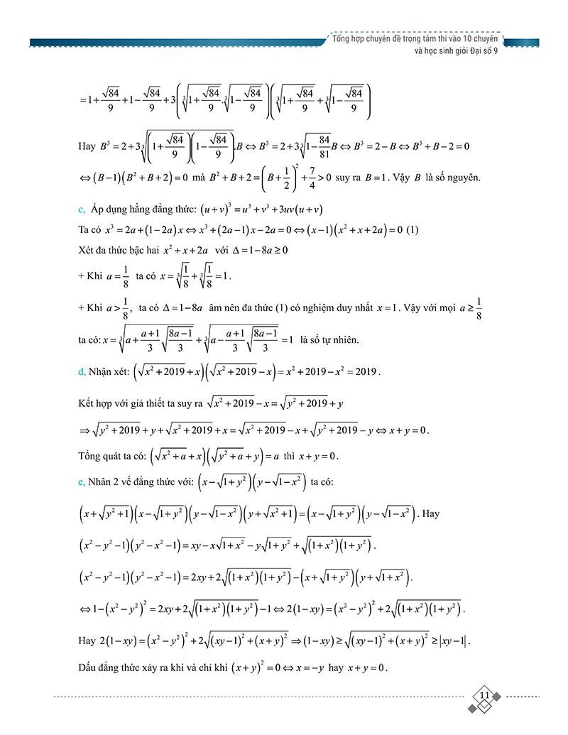 Sách Tổng Hợp Chuyên Đề Trọng Tâm Thi Vào Lớp 10 Chuyên Và Học Sinh Giỏi - Đại Số 9 6