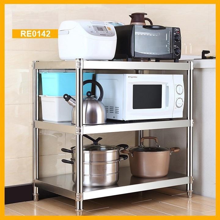 RE0142 Kệ bếp inox 3 tầng 75cm - Kệ nhà bếp inox cao cấp