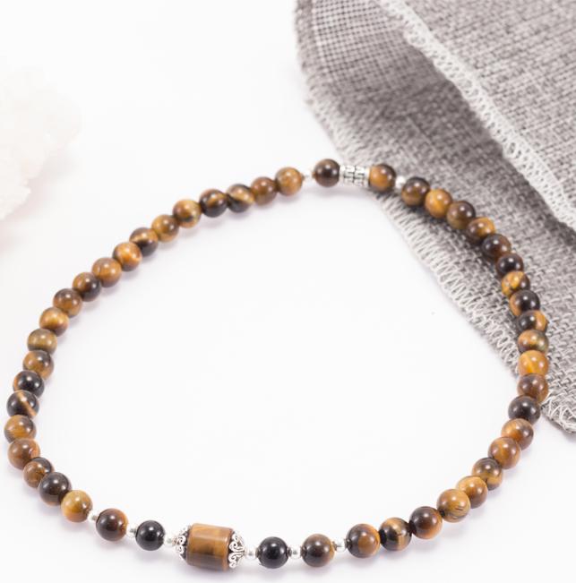 Vòng 2 Line Đá Thạch Anh Mắt Hổ Vàng Nâu Phối Charm Bạc Ngọc Quý Gemstones