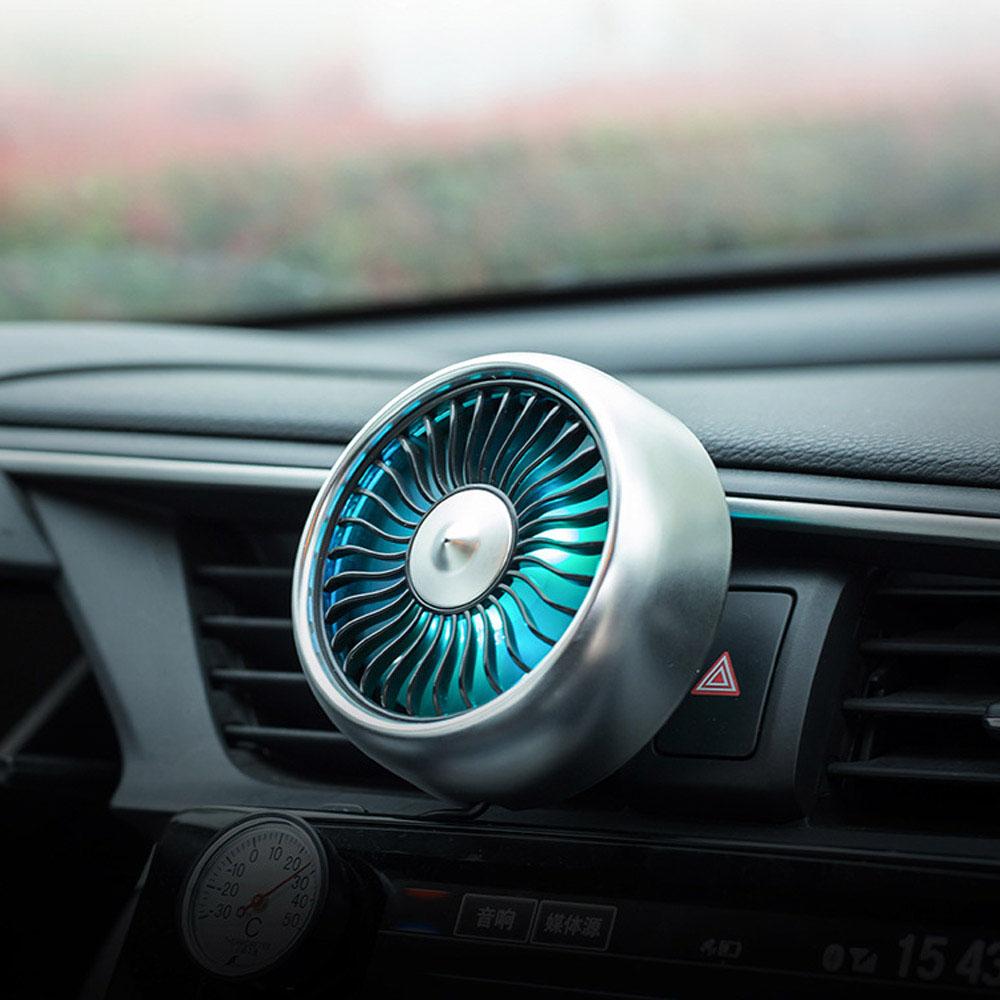Car Fan Vehicle Air Circulation Cooling Fan Quiet Portable USB Electric Fan with 3 Speeds RGB Light for Car Truck SUV RV